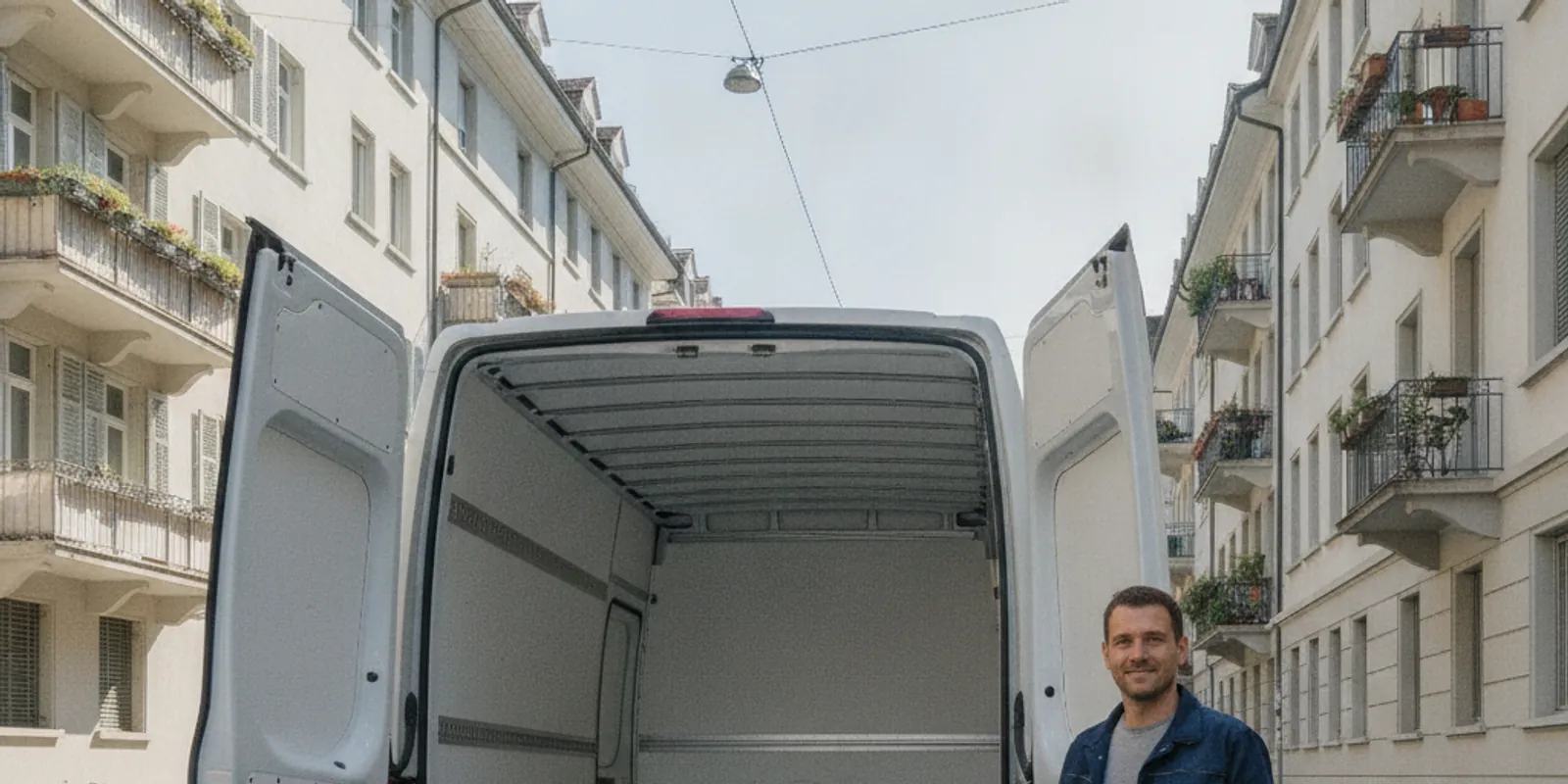 Umzugstransporter mit Fahrer im Altstetten, Zürich